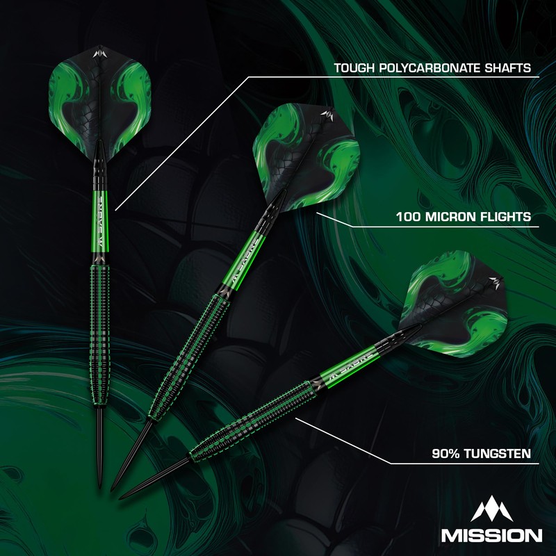 Mission Darts | Venom Darts | Black & Green |