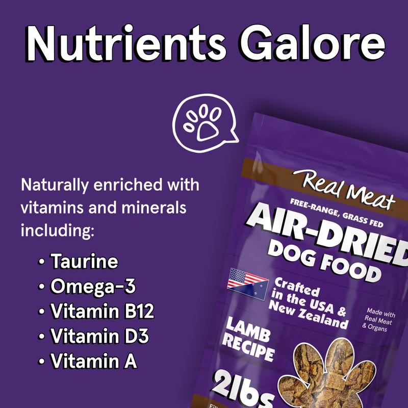 Real Meat Air Dried Dog Food w/ Real Lamb -