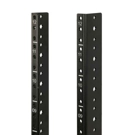 Tecmojo 12U Vertical Server Rack Rail Pair Kit DIY Rack Rails Kit, 12-24 Screws Included to Mount Equipment, Black