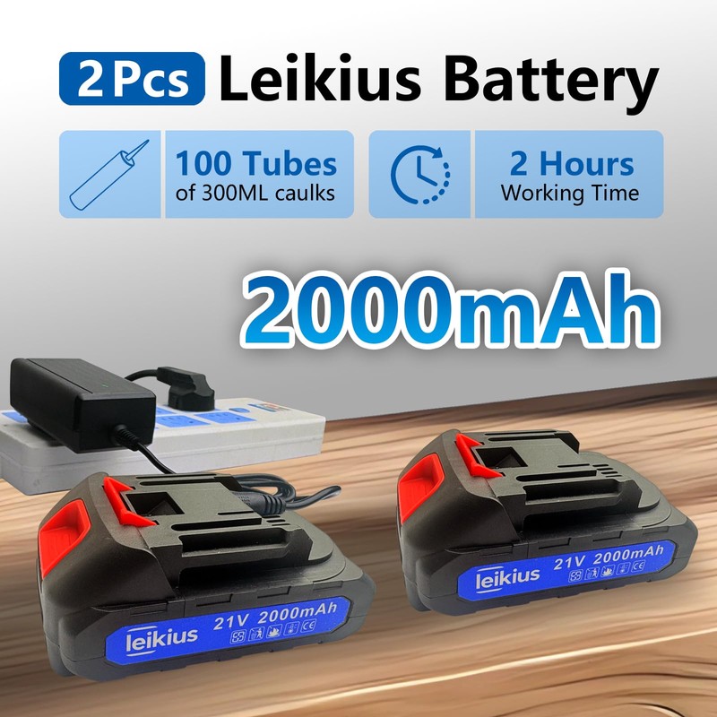 Leikius Electric Caulk Gun with LED Light, 6 Speed Adjustment