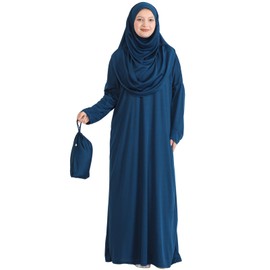 Prien Prayer Clothing for Women with Rosary Bag Hijab, Islam Women's Clothing Set, Abaya Headscarf, Muslim Dresses, Khimar, navy