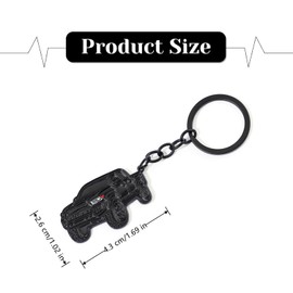 hhfvvda 1 Pcs Car Keychain Exquisite Metal Car Model Keychain Decoration for Men Women Accessories, Black