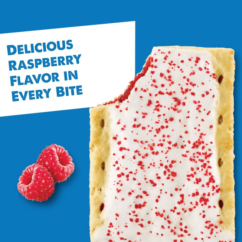 Pop-Tarts Toaster Pastries, Breakfast Foods, Kids Snacks, Frosted Raspberry, 13.5oz