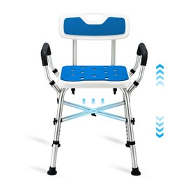 Shower Chair with Arms and Back-Shower Padded Seats for Inside Shower-Adjustable Bath Stool Bench Seat 600 Lbs Heavy Duty for Elderly,Disabled