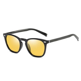 UNDERGROUNDJOBS Sunglasses, Dimmable, Polarized Men's, Women's, Driving, Discoloring, UV Protection, Bicycle, Fishing, Baseball, Running, Ultra Lightweight, Color Lenses, Black/Light Yellow (Dimmable)