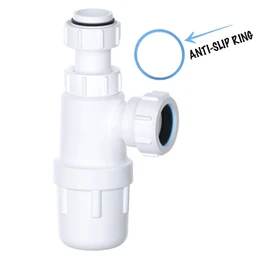 Universal Telescopic Adjustable Bottle Trap with Anti-Slip Ring - 40mm (1.1/2') BS EN2574-1 Compliant Sink Waste Kit and Urinal Bottle Sink Trap
