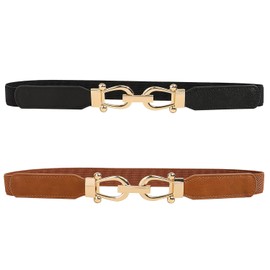 RUGBOL 2 belts for women, women's belt, women's belt, elastic belt, elastic belt, elastic belt for women, women's belt with metal buckle for jeans dresses, 多色