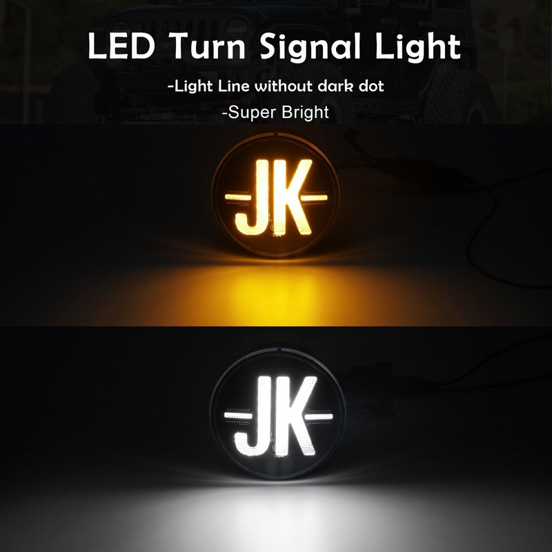 AUYICH Turn Signal Lights Fit for Wrangler JK 2007-2017, 2PCS