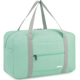 Wandf Cabin Hand Luggage Bag, Small Foldable Bag for Aeroplane Travel, 40 x 20 x 25 cm, Sports Bag, Hospital Bag, Weekender Bag, A-mint green