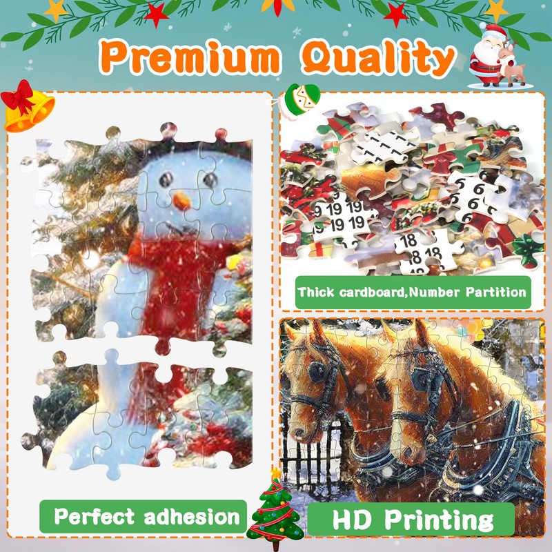 Advent Calendar 2024 Jigsaw Puzzles 1008 Pieces - Christmas Carriage,