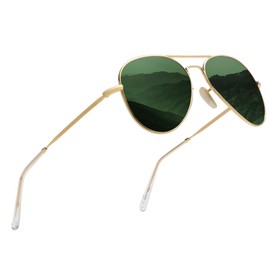 KINGSEVEN Classic Polarized Sunglasses for Women Men Driving Fishing Sun Glasses UV Protection LS17-A1, Gold G15