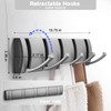 Coat Rack Wall Mounted with 3 Retractable Hooks, Heavy Duty