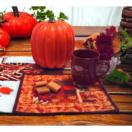 Autumn Crumb Pieced Patchwork Quilted Snack Mat, 11.5 x 9.5 inches