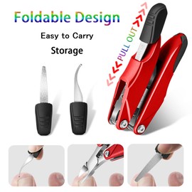 GAROGYI Toenail Clippers for Thick Nails, Folding Design Toenail Clippers, 3 in 1 Toenail Clippers, Easy to Carry and Store, Foldable and Durable Toenail Clippers for Men and Women (Black)