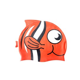 Kids Swimming Cap Rubber Colorful Fish Design Non-slip Durable Swimming Cap for Swimming Pool and Sea