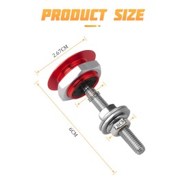 JNNJ 4 Pieces Universal Vehicle Hood Pins, Quick Release License Plate Lock Clip, Push Button Bonnet Kit, Aluminum Alloy Quick Latch Lock for Auto Bumper, Hood Pins for Car Modification(Red)