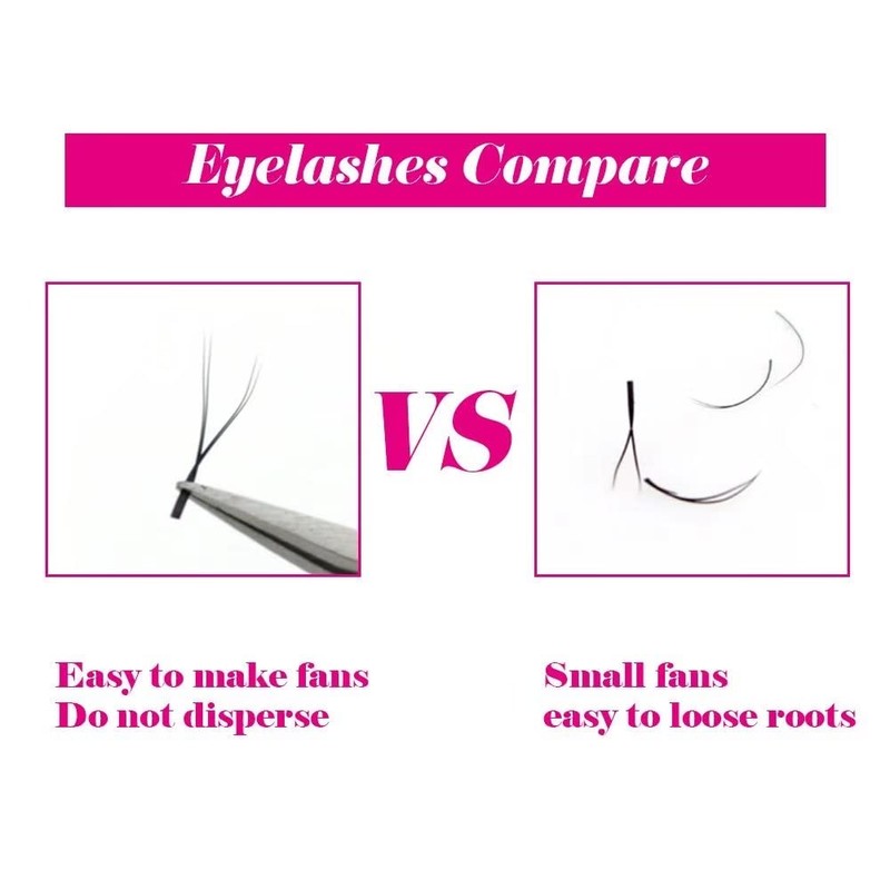 FADVAN 8D W-Shaped Volume Eyelashes, 0.07D Curl, 8-12 mm Mixed