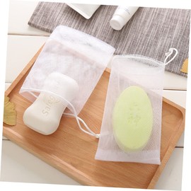 10pcs portable soap Mesh Foaming Soap Bag Foaming Mesh Pouch Soap Foaming Net white travel double layer mesh bag