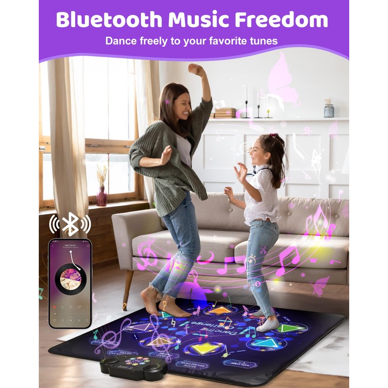 Gleamkid Dance Game Mat for Kids, LED Light-Up 8-Button Dance