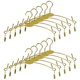 Clothes Hangers, Clip Hangers, Set of 10, Washable, Pants, Hanner, Non-Slip, Prevents Shape, Gold, Stainless Steel Hangers, for Adults/Children/Babies, Durable, Lightweight, Stylish, 11.0 inches (28