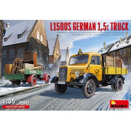 Mini Art 38051 1:35 German Transport Truck L1500S 1.5t - Faithful Replica, Model Building, Plastic Kit, Truck Kit, Car Kit, Kit for Adults