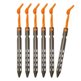 TITAN MANIA Pegs, Titanium, V-Shaped, Titanium Pegs, 6.3 inches (16 cm), Ultra Lightweight, Tent Pegs, Solo Camping, Outdoors, Setup Equipment, Storage Bag Included (Set of 6)