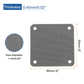 sourcing map 10PCS PC Dust Filter, 50mmx50mm PVC Computer Case Cooler Dustproof Mesh Cover Fan Grills for Computer Chassis Speaker, Black