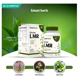 Smart Herb Paquete Stress LMR, Suplemento Alimenticio, 2 Piezas (30 Cpsulas cu) con Lavanda, Melissa y Rhodiola para Reducir Ansiedad y Nerviosismo   