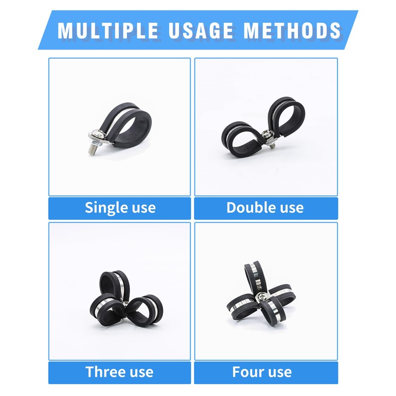 36PCS 1/2" Double Cable Clamps 304 Stainless Steel with Upgraded