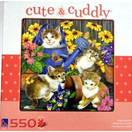 Cute & Cuddly Garden Mischief! 550 Piece Puzzle (20" X 20")