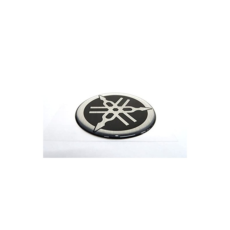 Yamaha Genuine Resin Coated Sticker Diameter 55mm Silver/Black