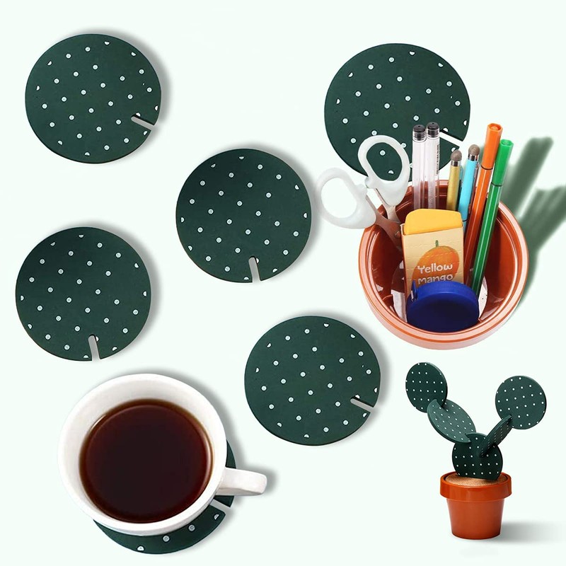 Coasters Cactus Set of 6 DIY Funny Coasters for Drinks