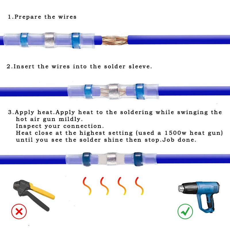 Haisstronica 400PCS White Solder Seal Wire Connectors,Waterproof Wire Connectors, Insulate