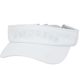 St Andrews 042-4287852 Unisex Sun Visor (Twill Logo and Size Adjustable) / Golf Hat, 030_white