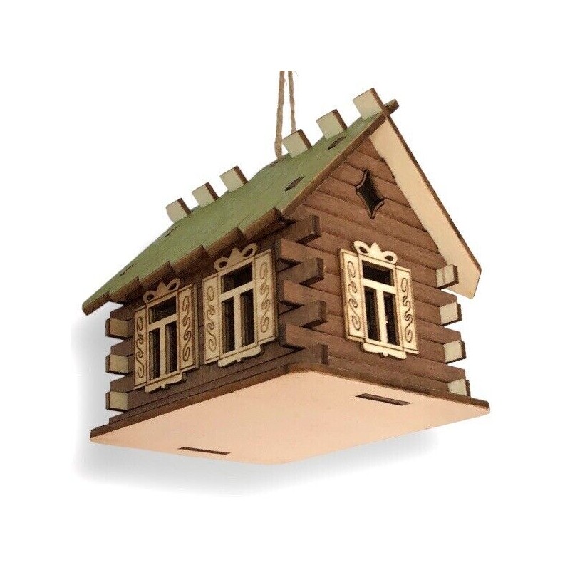 Cabin Rustic Wood House Ornament • Cabin Woods Forest Ski