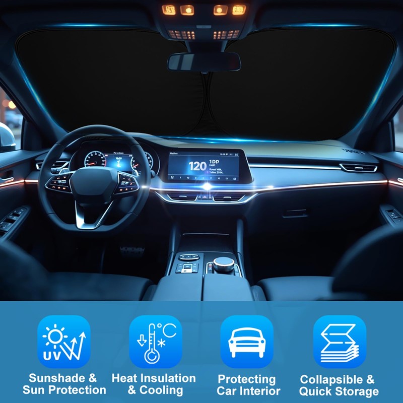 Gmphix Sun Protection Car Windscreen Sun Protection Windscreen Interior Foldable