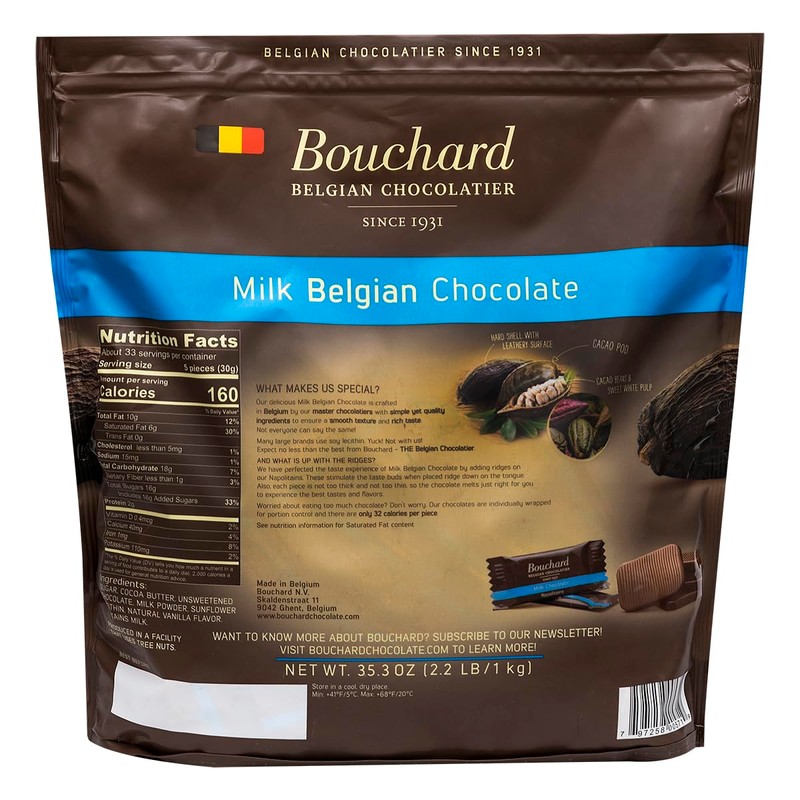 Belgian Milk Chocolate Napolitains 35.3 OZ (2.2 LB/1KG)