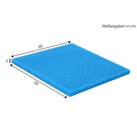 Wacredo Filter Foam for Use with Aquariums and Pond Filter Systems Filter Sponge Filter Mat (50 x 50 x 3 cm - 10PPI (Coarse), Blue)