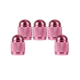 SENZEAL 5Pcs Tyre Valve Caps Bullet Style Universal Car Dust Cap Aluminum Tire Valve Stem Caps for Bikes Cars Motorcycles Trucks SUVs Pink