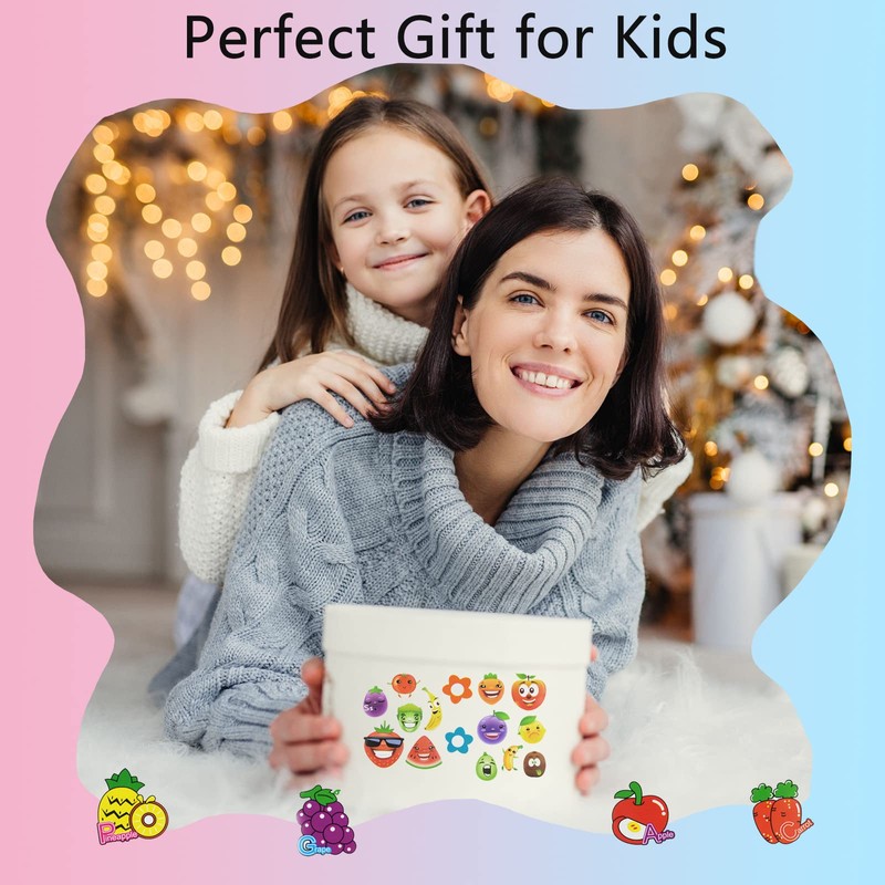 24 Sheets(350+) Fruit 3D Puffy Stickers for Toddlers Kids, Bulk