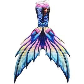 Fabulous Mermaid Tail for Adult Women Men Mermaid Tail No Flipper Beach Mermaid Swimsuits Bikini Sets (A001,Small)