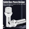 GAsupply 14x1.5 28mm Shank Lug Bolts, 20pcs Chrome Conical Seat