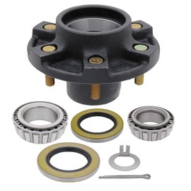 5,200-6,000 lbs Trailer Axle Hub with Kit - 6 on 5.5" - Stub Diameter 1/2" - 6 Stud Lug Hub - Bolt Circle 5.5 in - Tapered Roller Bearing: 25580 15123 - Seals: 10-36 - 10-10
