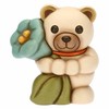 THUN, Decorative Teddy Spring 2023 Figurine with Ceramic Bellflower, Hand-Decorated,