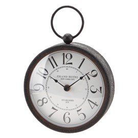 NIKKY HOME Small Retro Black Wall Clock 6 Inch, Battery Operated Vintage Metal Round Silent Analog Clock for Bathroom Kitchen Living Room Bedroom Office