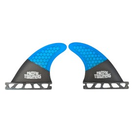 Pacific Vibrations 3.75" longboard surfboard fins  side bites fits futures blue