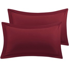 PiccoCasa Pillow Shams Double Brushed Microfiber, 2 Packs Pillowcases with Envelope Closure,Soft and Comfortable Pillowcases Burgundy 50 x 90cm