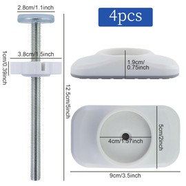 8 Pcs Baby Gate Extension Spindle Rods Kit, 4 Pcs Baby Gate Wall Protector with 4 Pcs Pressure Mounted Baby Gates Threaded Spindle Rods for Child Toddle Pressure Install Baby Gate Dog Gate Extension