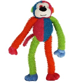 Dog Toys for Medium to Large Breeds 17 Inch Long Limb Monkey - Interactive Tug Play Squeak (Red/Blue)
