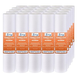 iSpring FP120X25 10" x 2.5" Universal Multi-layer Water Sediment Filter Replacement Cartridges 20 Micron, 25 Pack, White